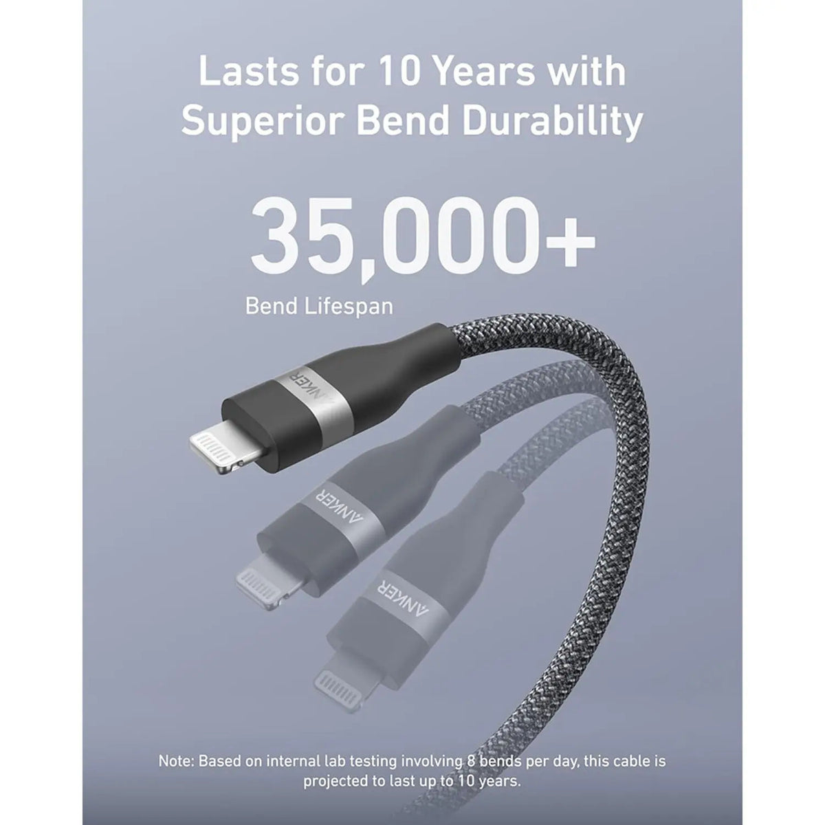 Anker USB-C to Lightning Cable 6ft Fast Charging Braided, Black