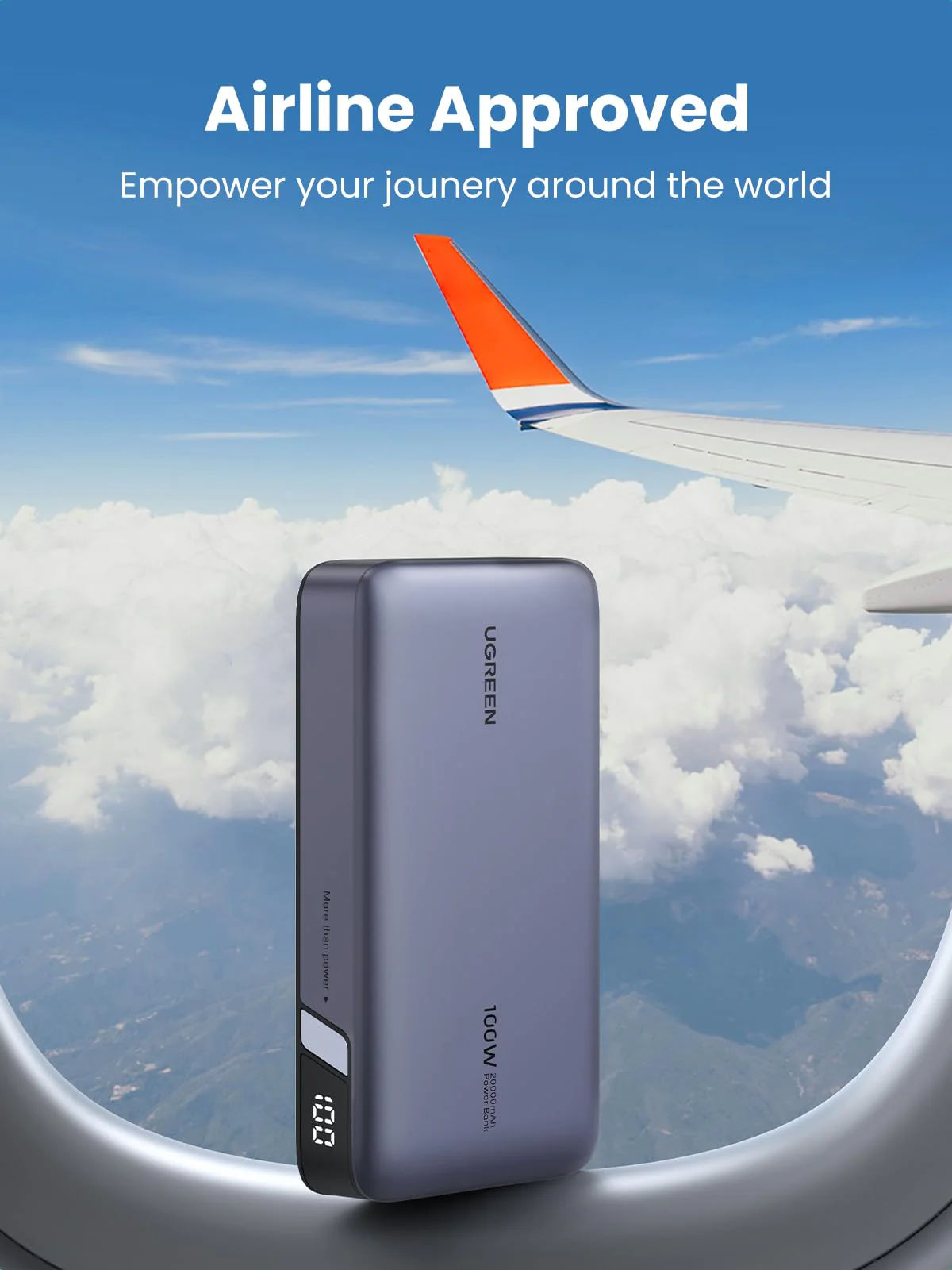 UGREEN PB720 20000mAh 100W Fast Charging Power Bank with 2 USB-C and 1 USB-A Ports