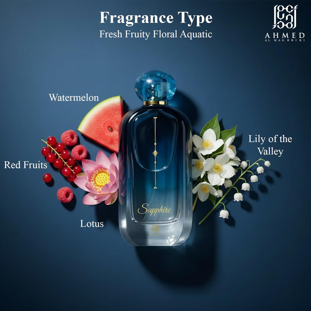 Ahmed Al Maghribi Sapphire Eau De Parfum, 100ml