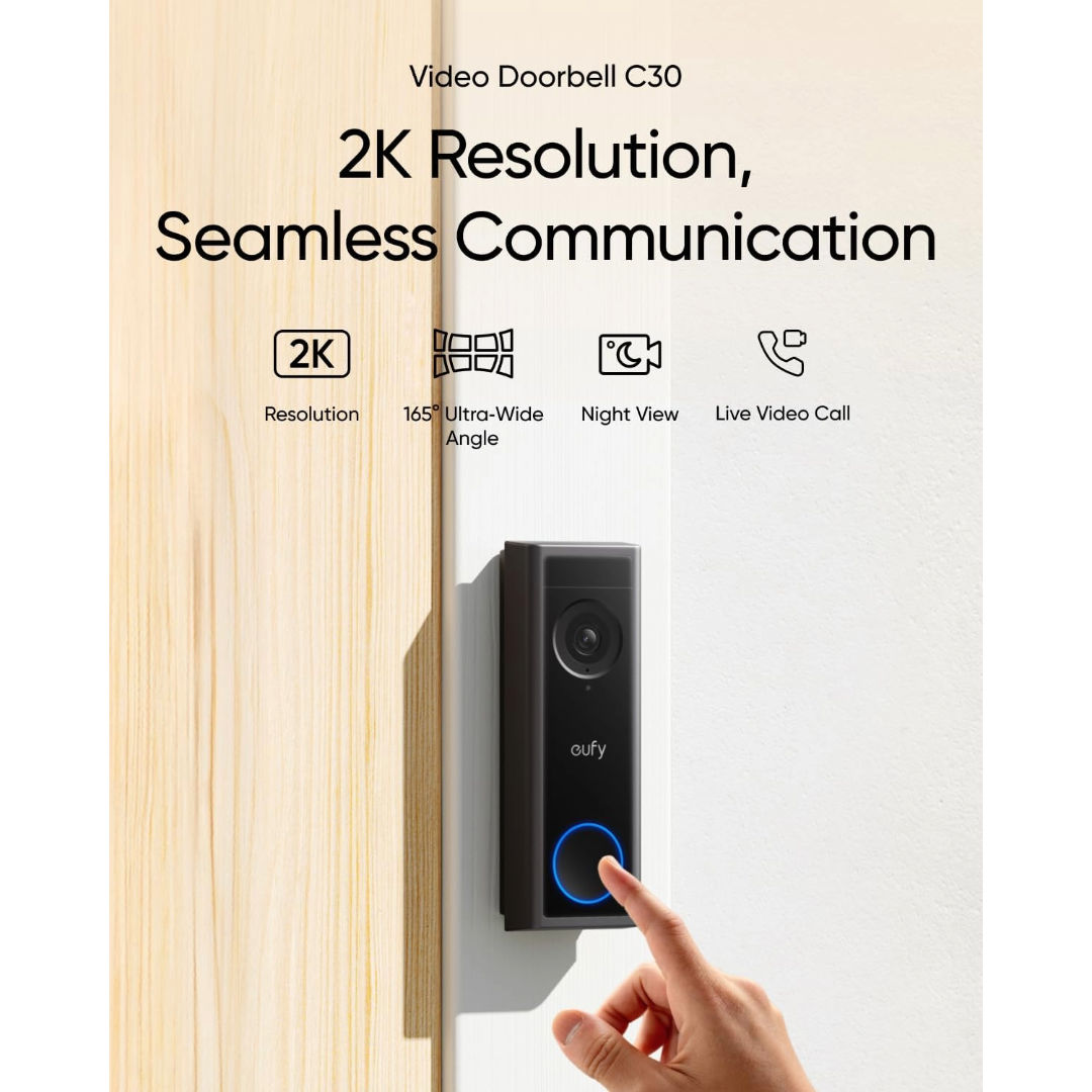 Anker C30 Eufy Video Doorbell Black 1