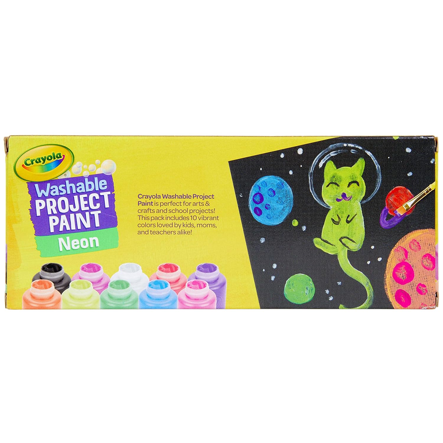 Crayola Washable Project Paint, Neon, 10 Pack