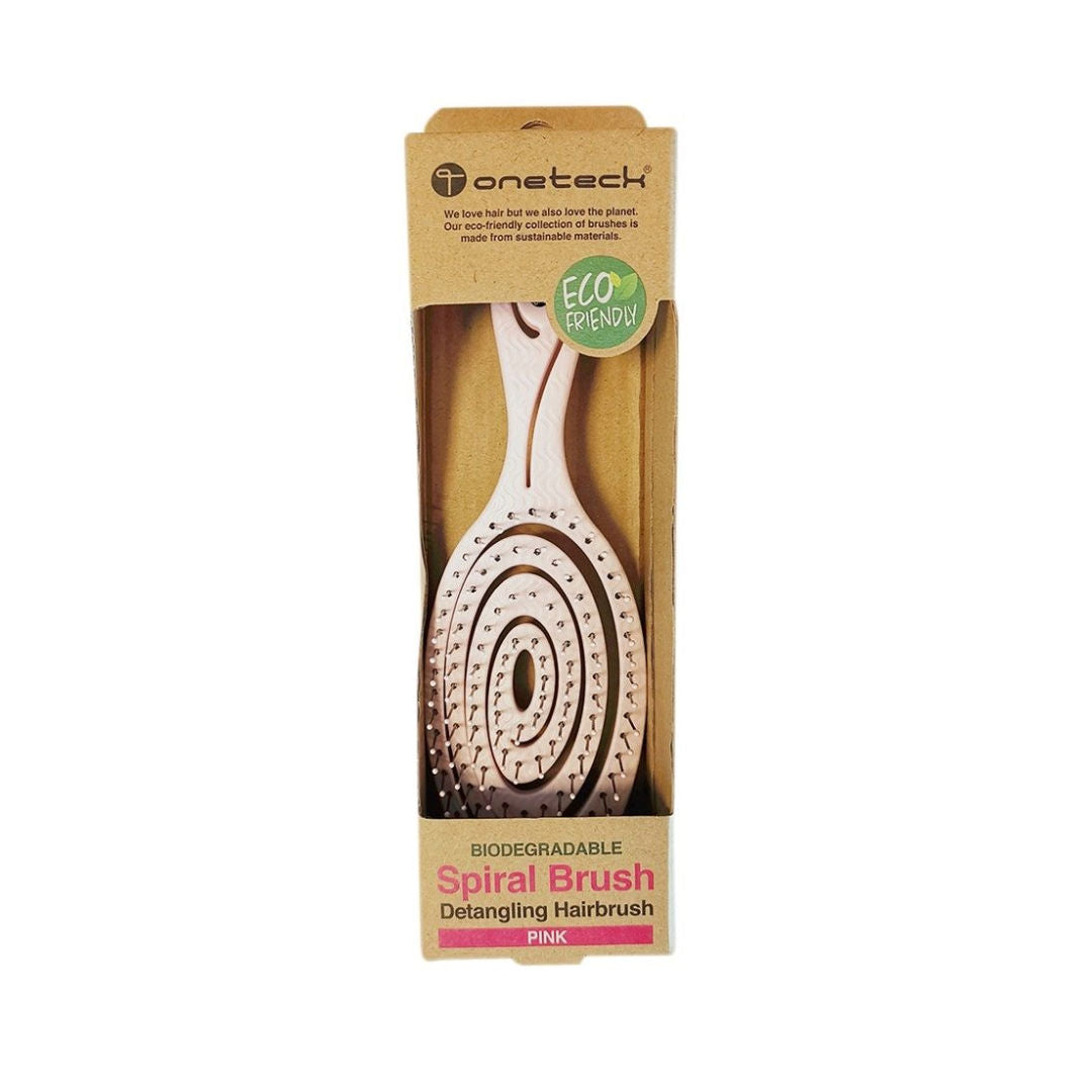 onetech Biodegradable Spiral Detangling Hair Brush