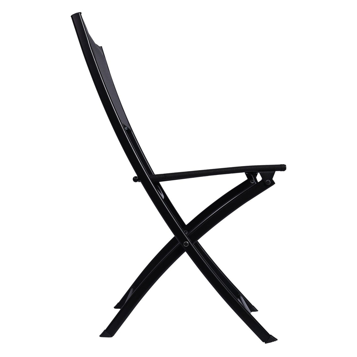 TNC Outdoor Furniture Set - 2 Folding Chairs & Semi‑Circular Table, TC‑22017