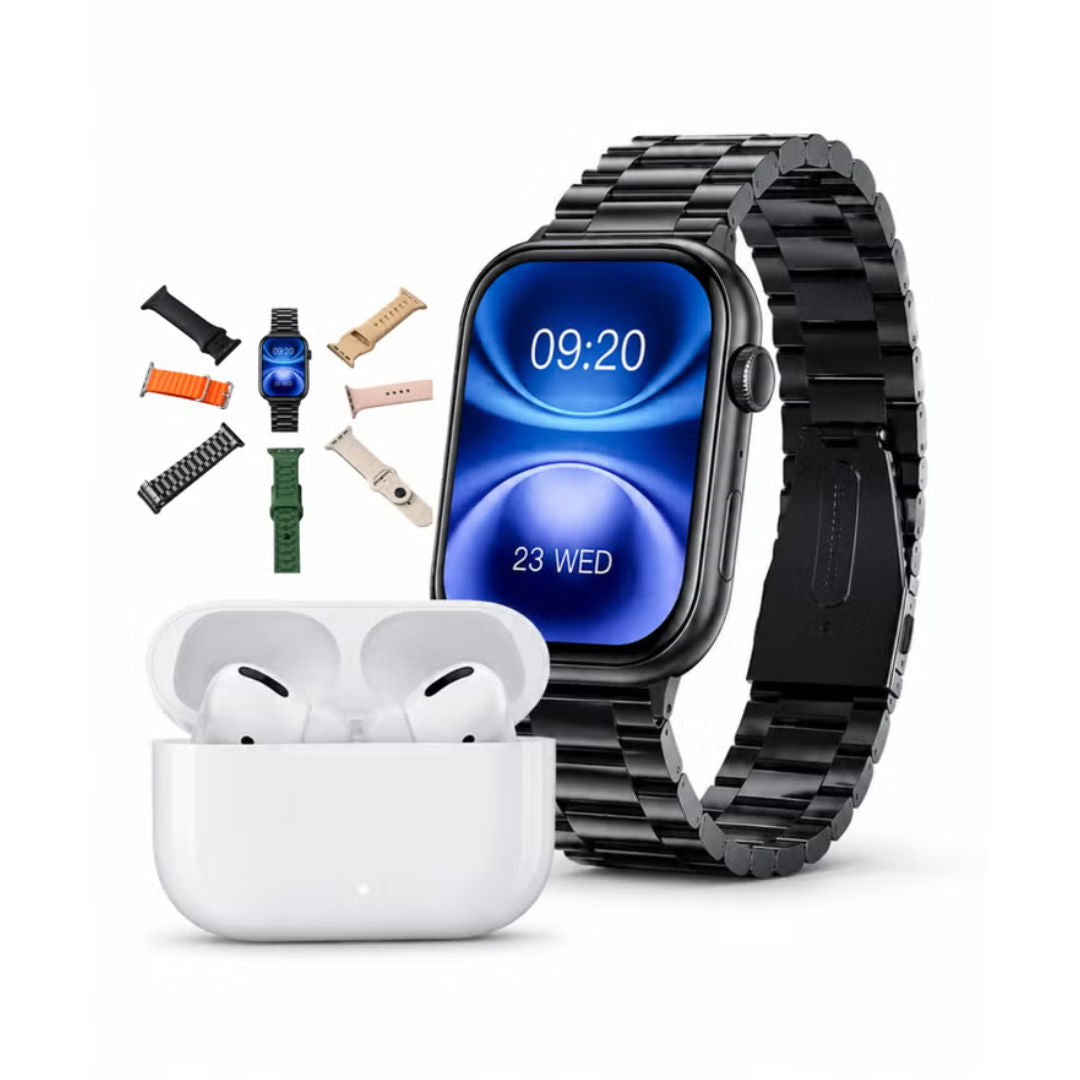 WISME X15 Smart Watch with 7 Bands + TWS Earpods