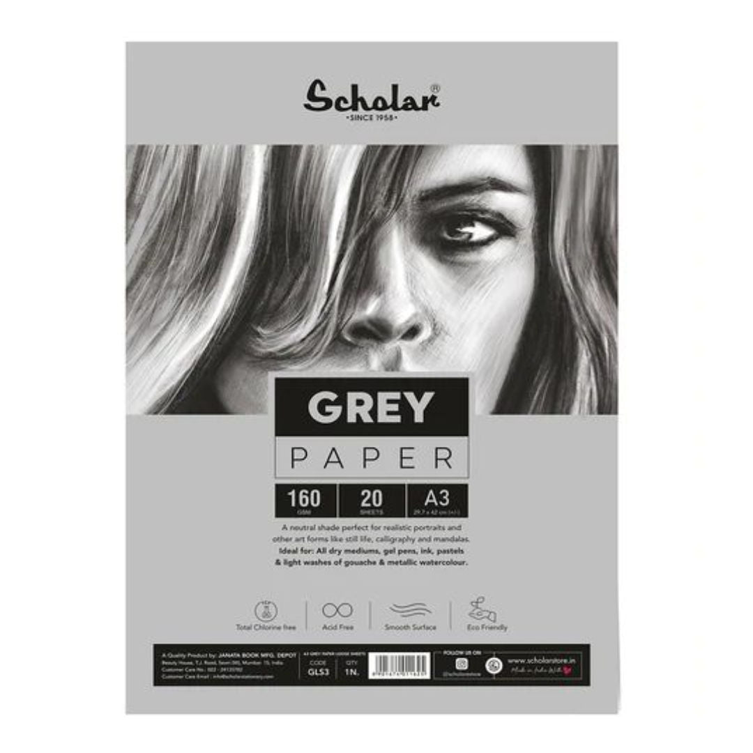Scholar Grey Paper, 20 Sheets