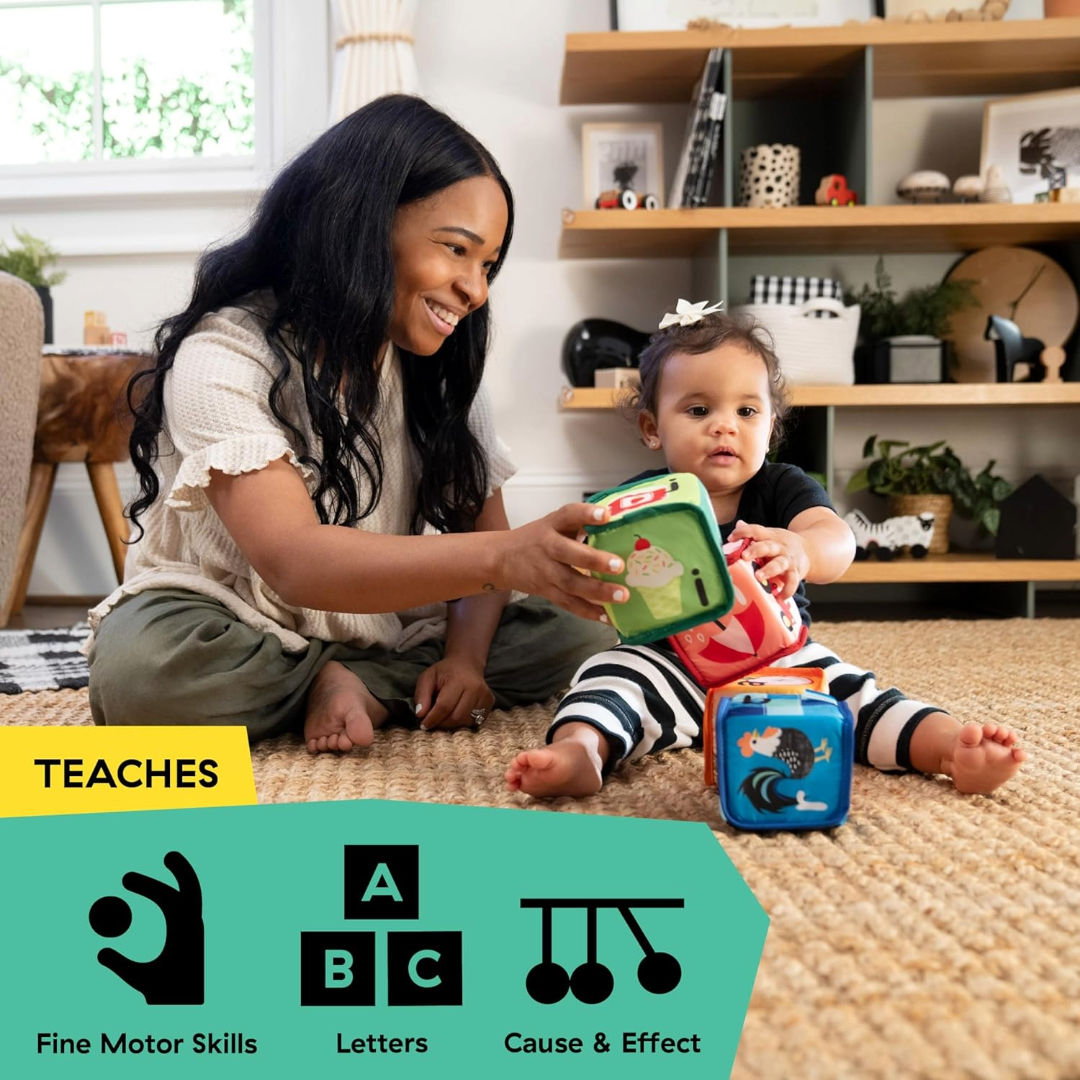 Baby Einstein Farm Explorers Alpha Stacks Soft Blocks, 3 Months+