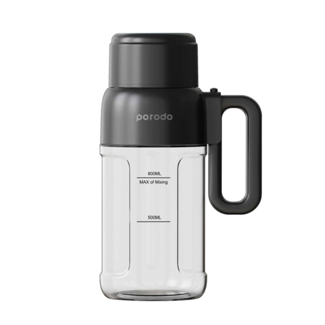 Porodo LifeStyle Portable Juicer Blender with Straw 800mL 120W, Rechargeable Personal Smoothie Blender, Black