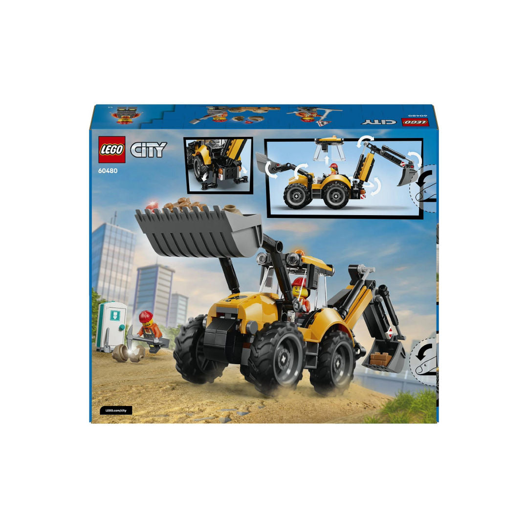 LEGO City Yellow Backhoe Loader Tractor Building Toy Set, 7+ Years