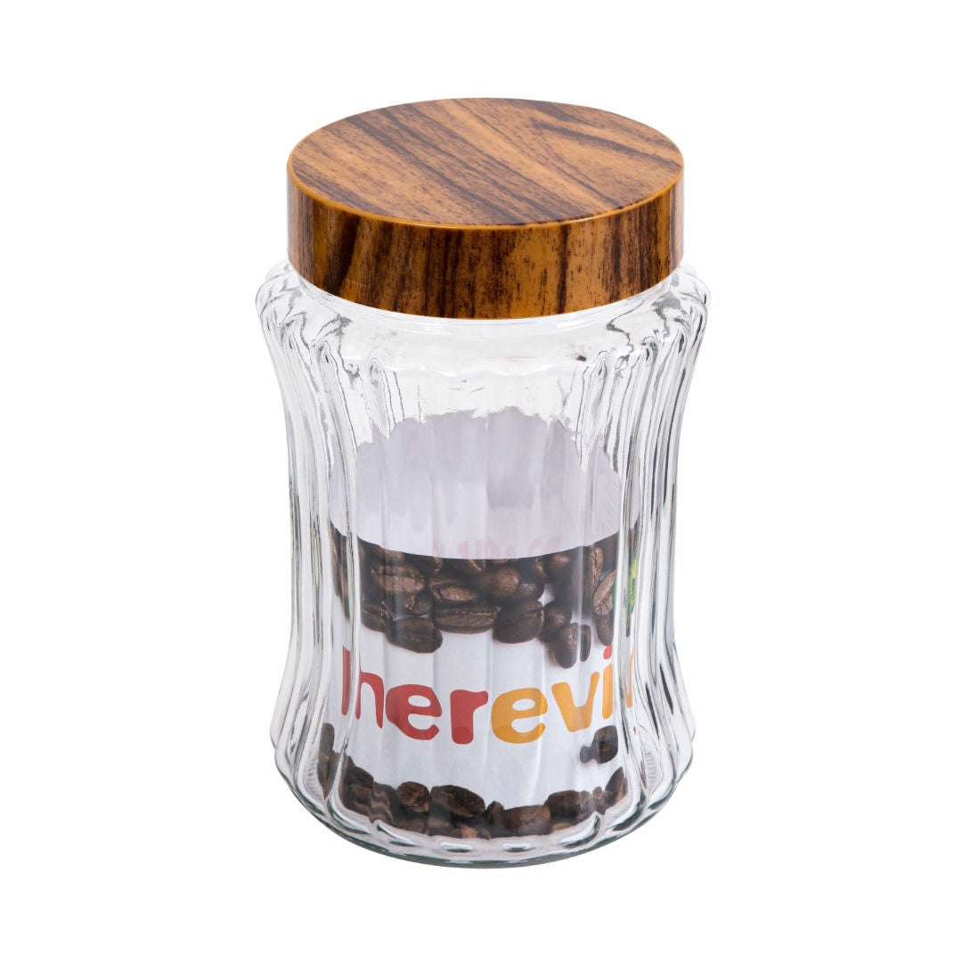 Herevin Transparent Glass Storage Canister With Stripes
