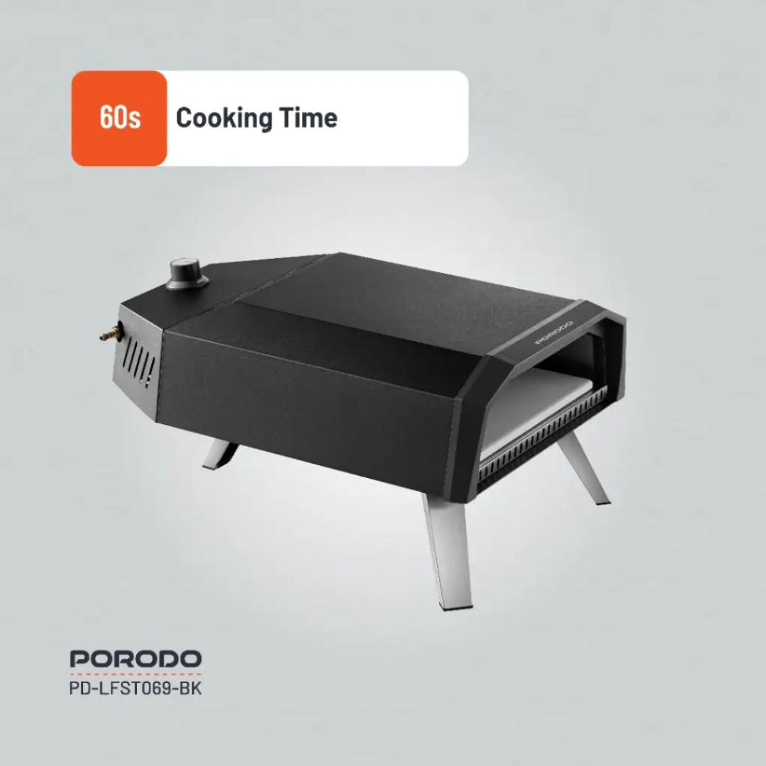 Porodo Lifestyle Pizza Outdoor Oven, 12", Black