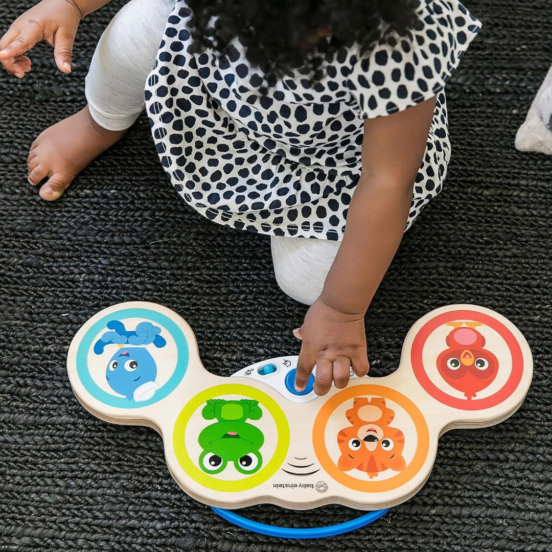 Baby Einstein Hape Magic Touch Drums Wooden Musical Toy, 6 Months+