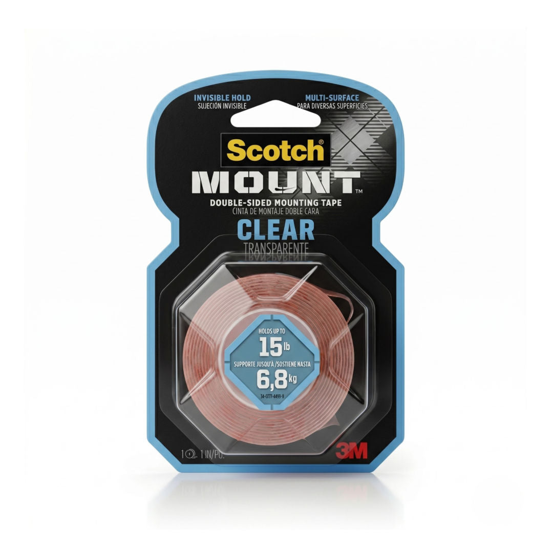 Scotch Mount Clear Double-Sided Mounting Tape, Holds Upto 15lbs