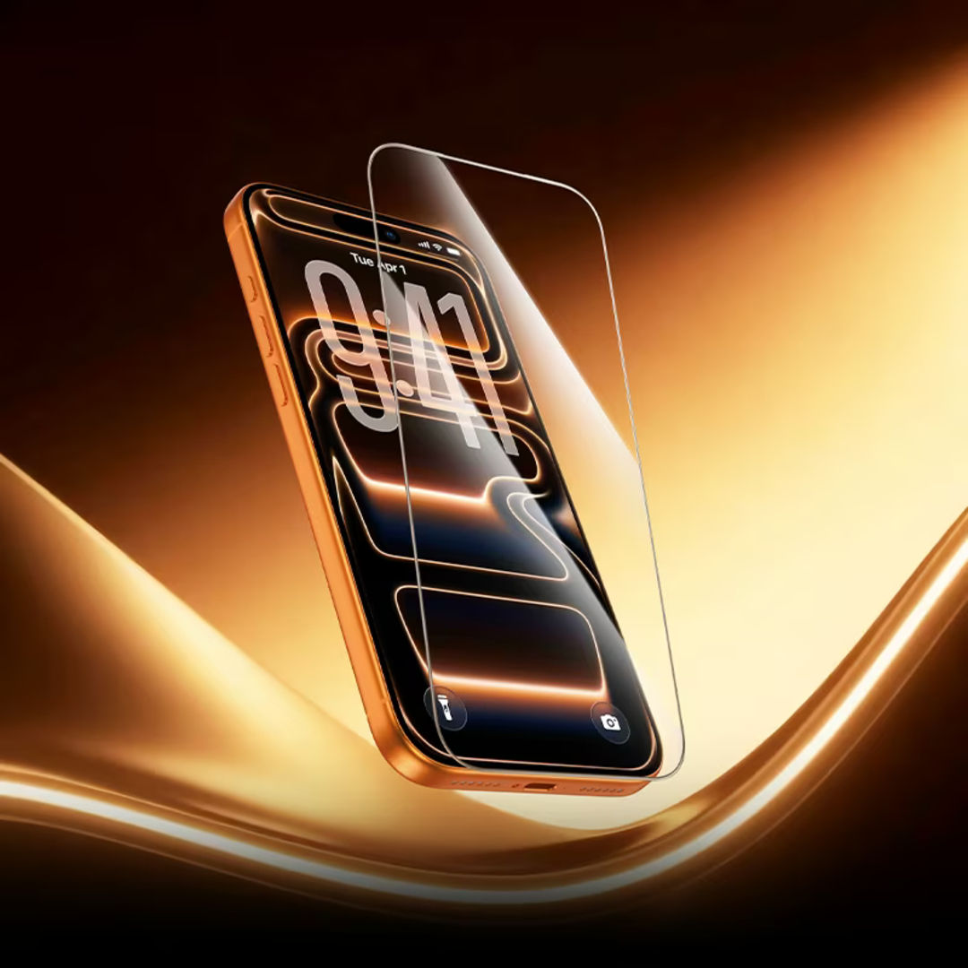 Hoco A43 Stainless Steel Frame Full Screen HD Tempered Glass for iPhone 18 Pro, iPhone 17 Pro, HD & High Transparency, Stainless Steel Frame