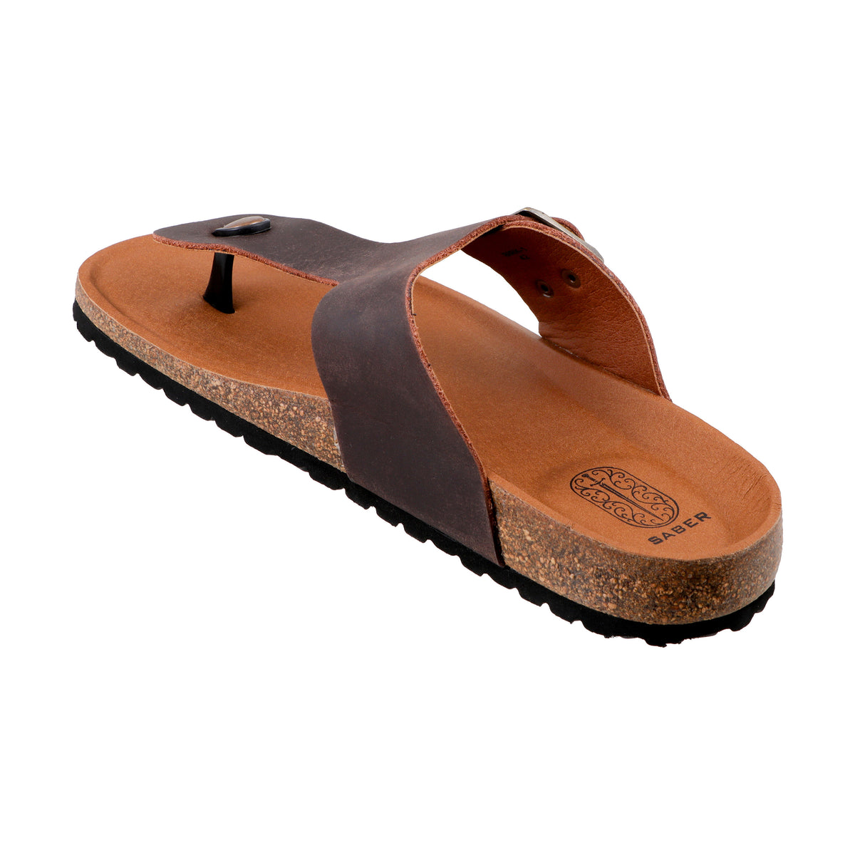 SABER BIRK -1 Men's Genuine Leather Sandals with Cork-Latex Footbed & EVA Sole