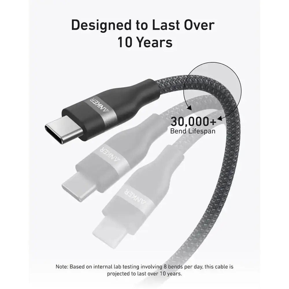 Anker USB-C to USB-C Cable 240W Fast Charging Eco Braided, 3ft