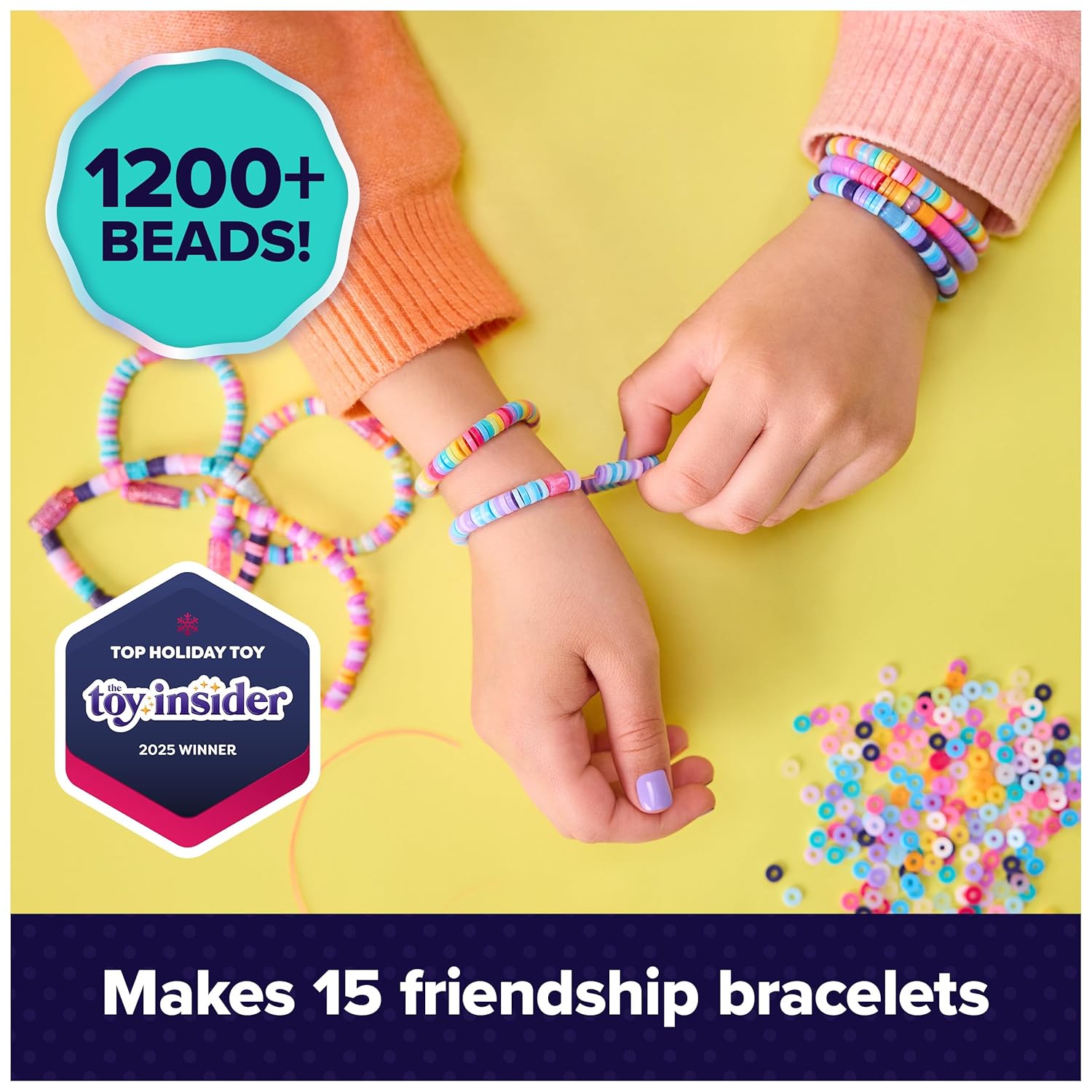 COOL Maker STACK' D HEISHI Bracelet Studio Kit With Easy Beading Pen & Over 1200 Beads For Bracelets, Makes 15