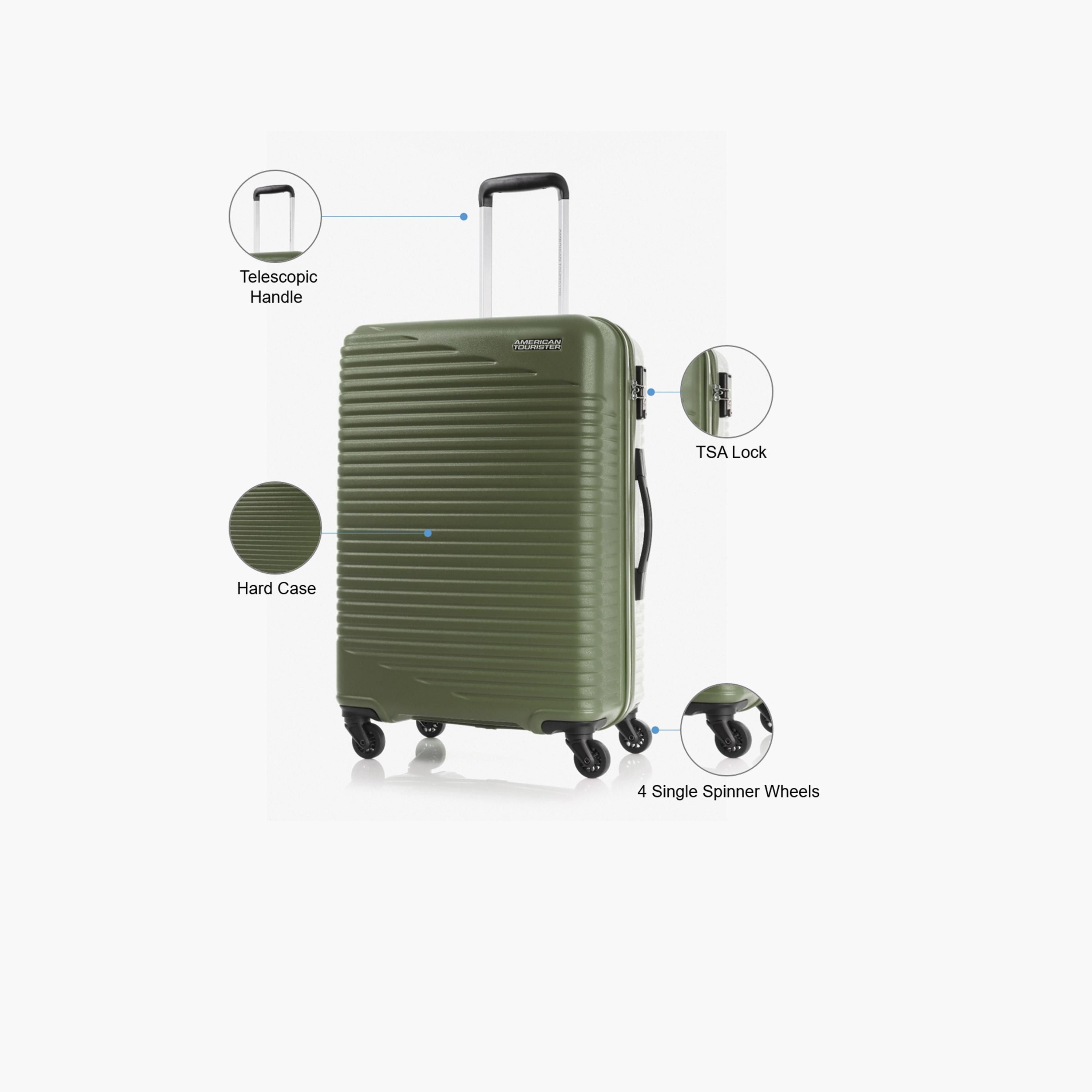 American Tourister Sky Park Hardside Spinner Suitcase, TSA, Olive Green