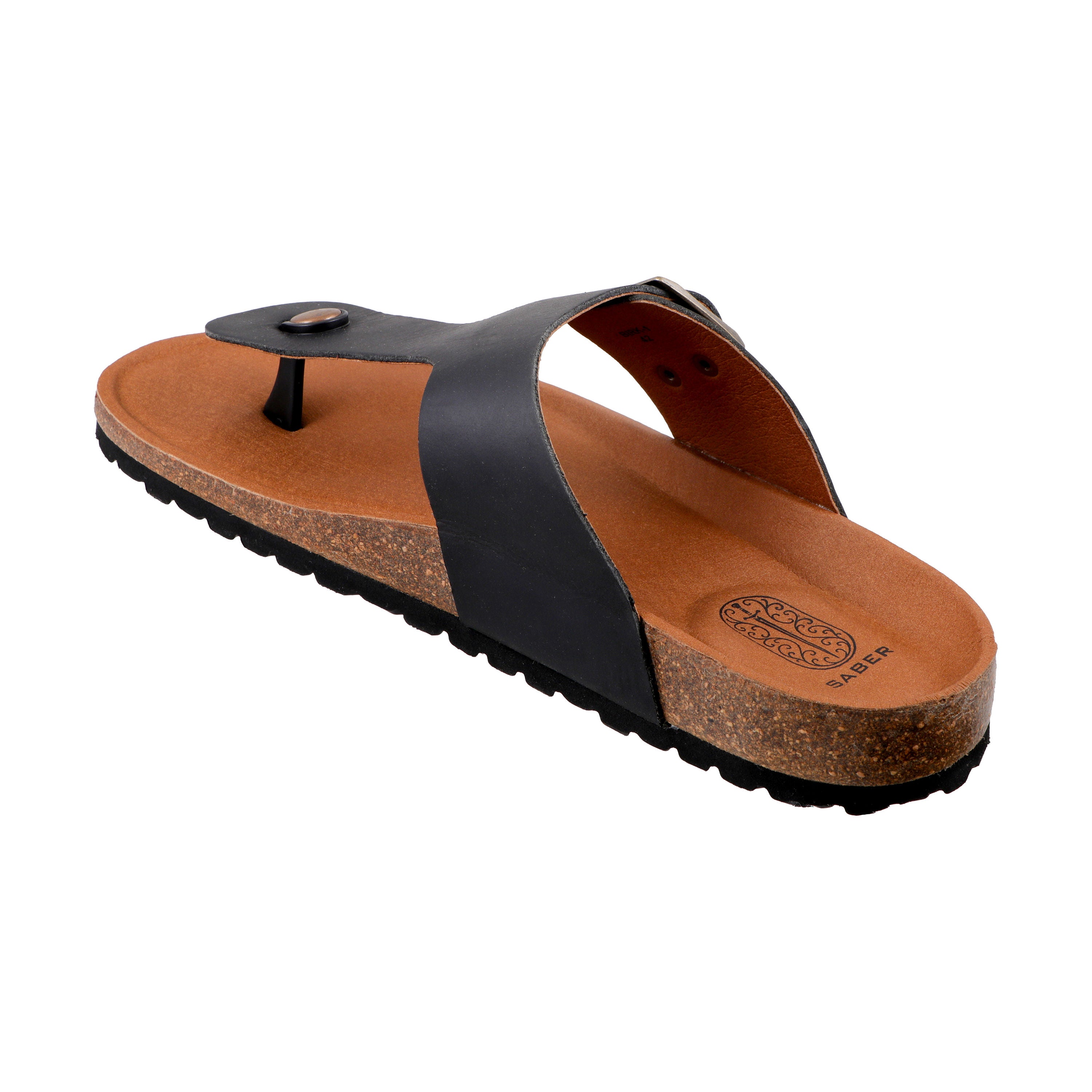 SABER BIRK -1 Men's Genuine Leather Sandals with Cork-Latex Footbed & EVA Sole