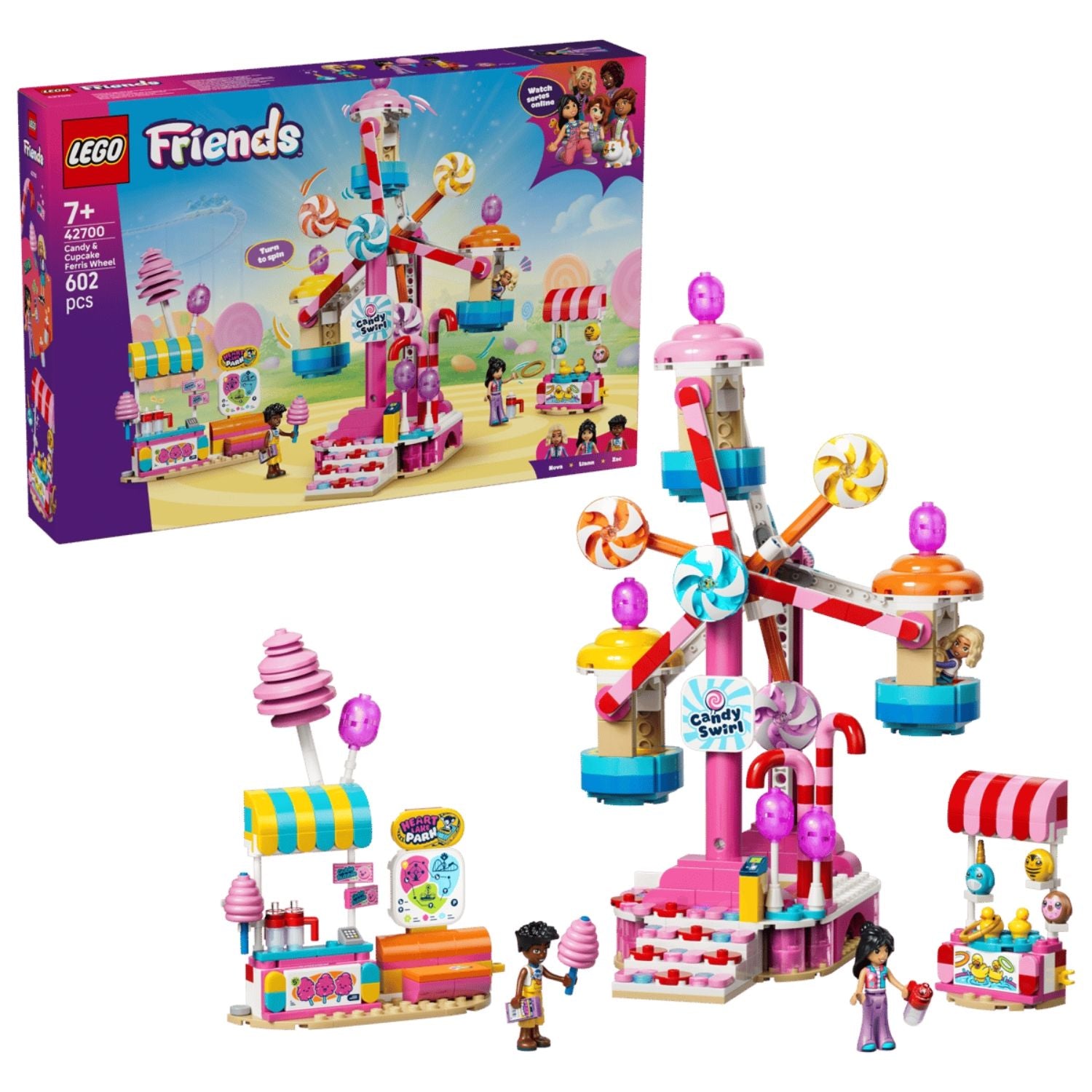 LEGO Friends 42700 Candy & Cupcake Ferris Wheel Building Toy Set, 602 Pieces for Boys and Girls Ages 7 Years and Above