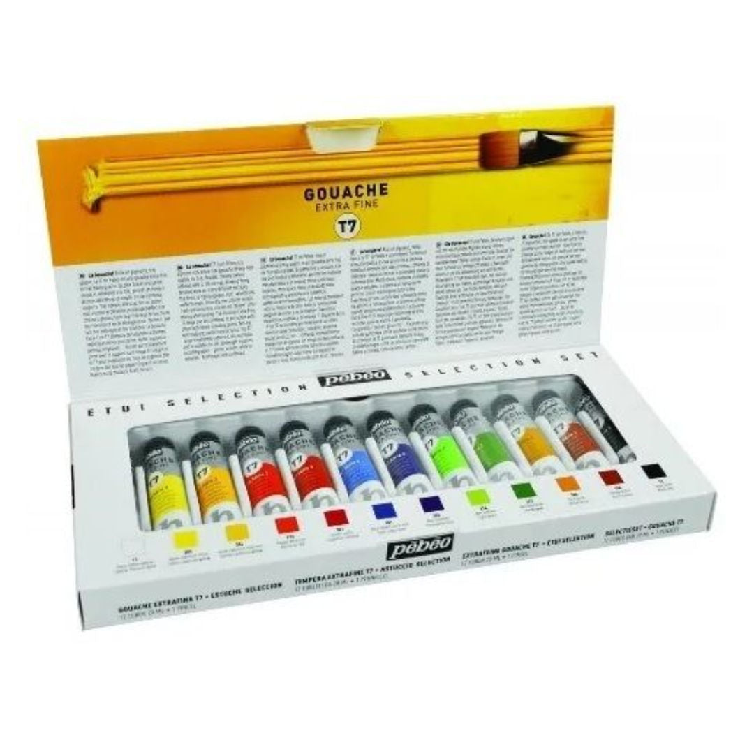 Pebeo Studio Gouache Paint Set, 12×20ml Tubes, 351000