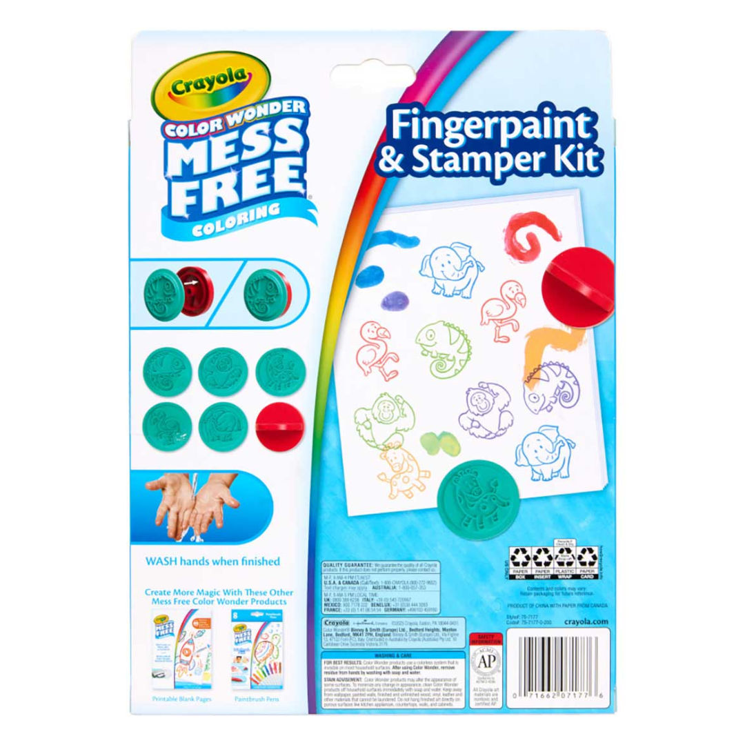 Crayola COLOR WONDER MESS FREE COLORING, Fingerpaint & Stamper Kit