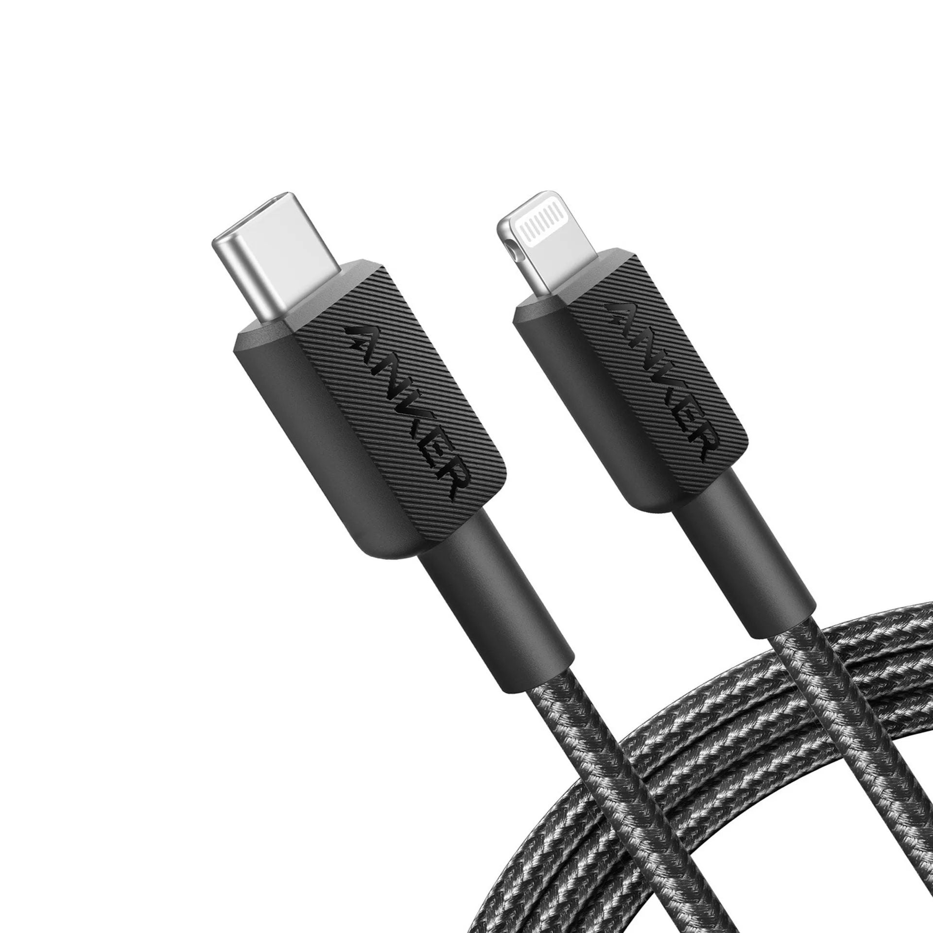 Anker 322 USB-C to Lightning Cable 6ft Fast Charging Braided, Black