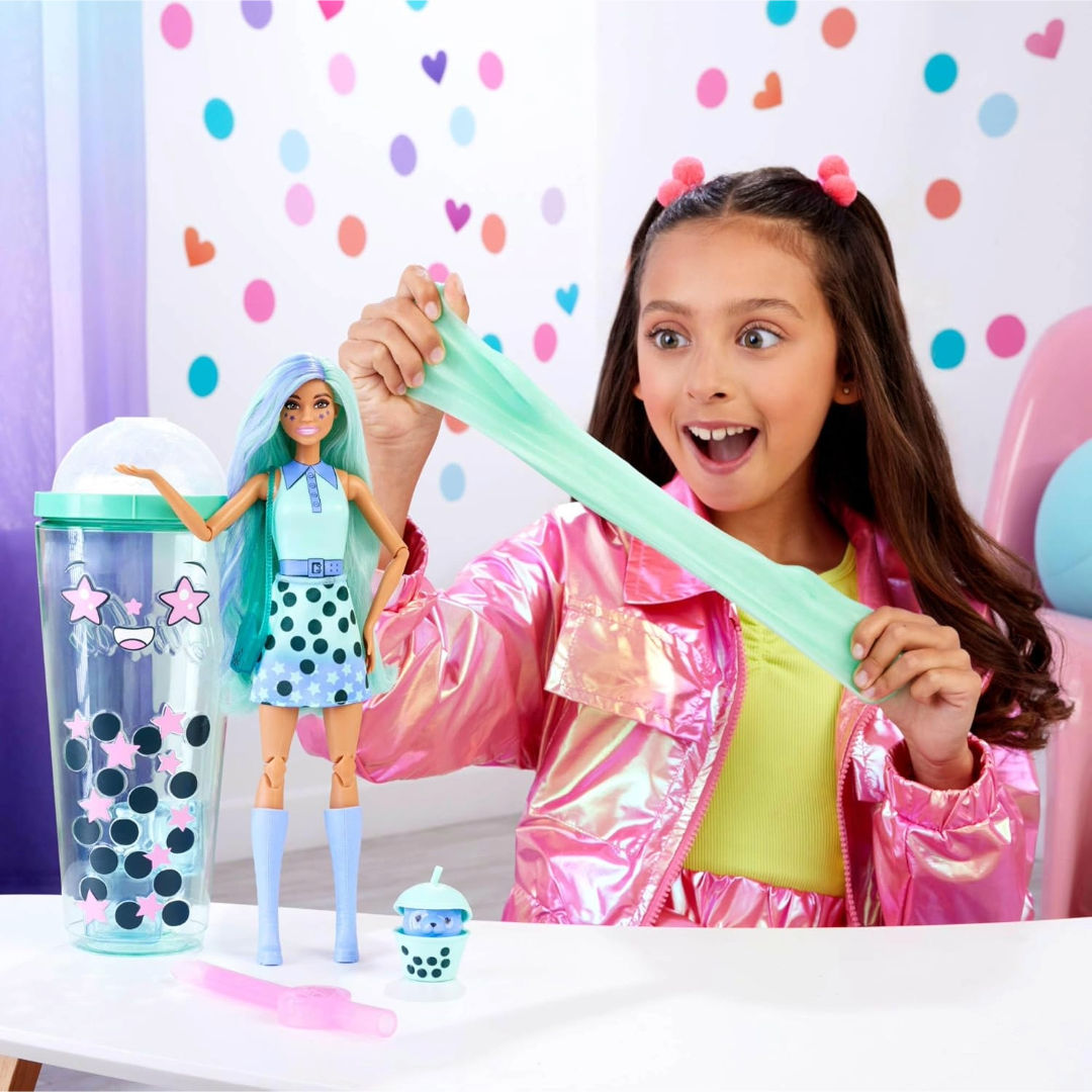 Barbie Pop Reveal Bubble Tea Series Green Tea Fashion Doll & Accessories Set With 8 Surprises, 3+ Years