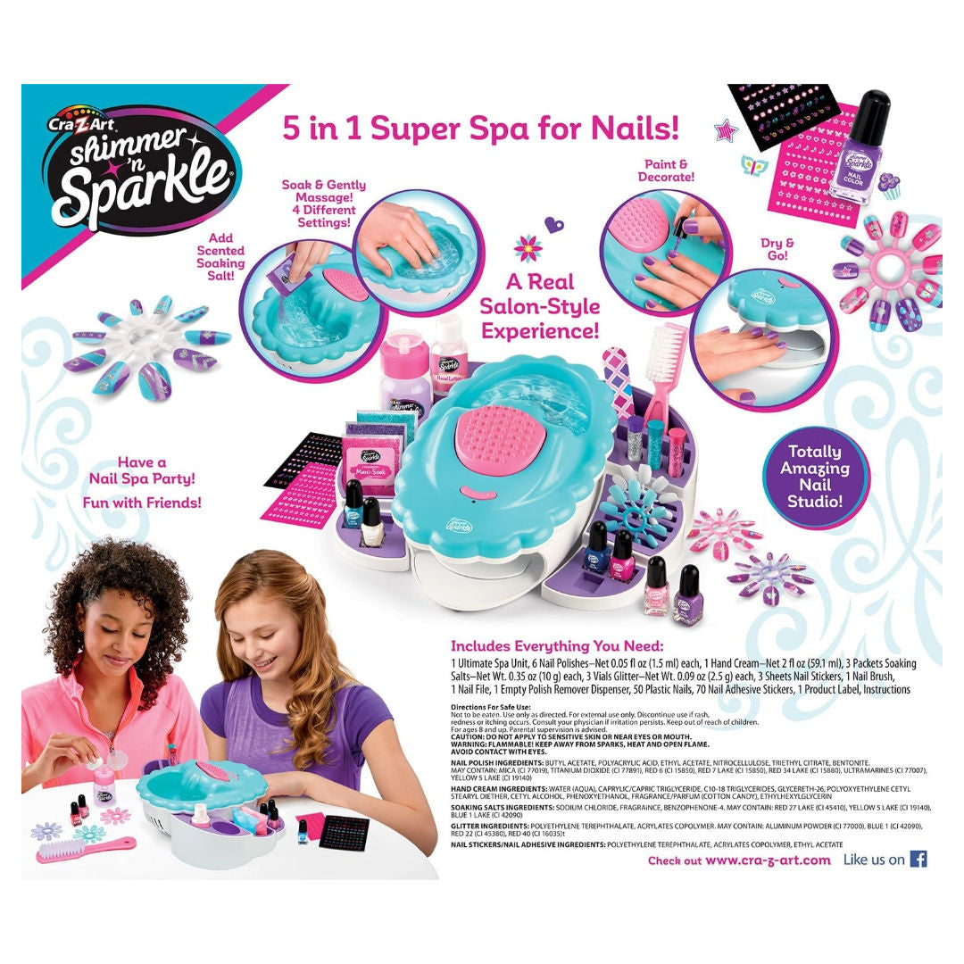 Cra-Z-Art Shimmer 'n Sparkle Ultimate Nail Spa Kit, 8+ Years