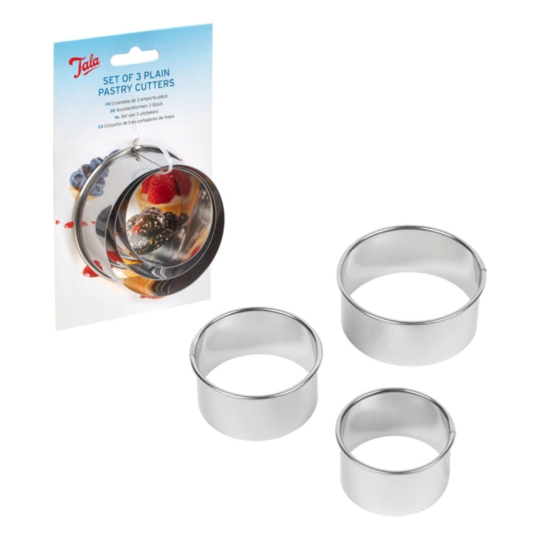 Tala Stainless Steel 3-Piece, Plain Pastry Cutters Set, Model 10A09516
