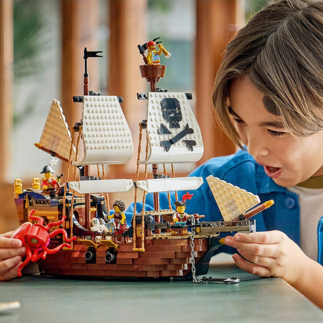 LEGO Creator 3-in-1 Iconic Pirate Ship Building Toy Set, For Age 9+ Years