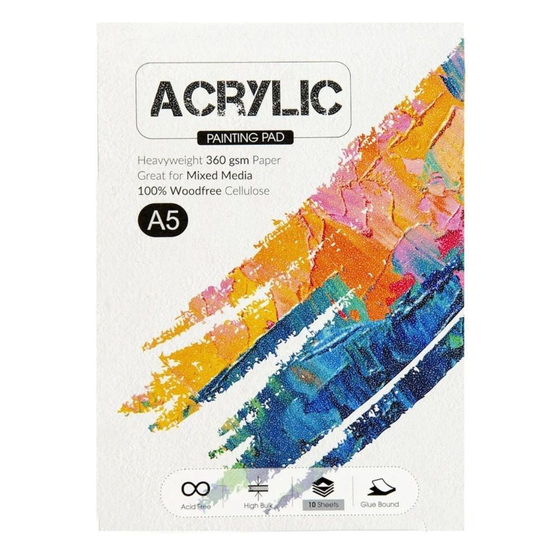 Scholar A5 Acrylic Painting Pad, 360gsm, 10 Sheets, ACR2