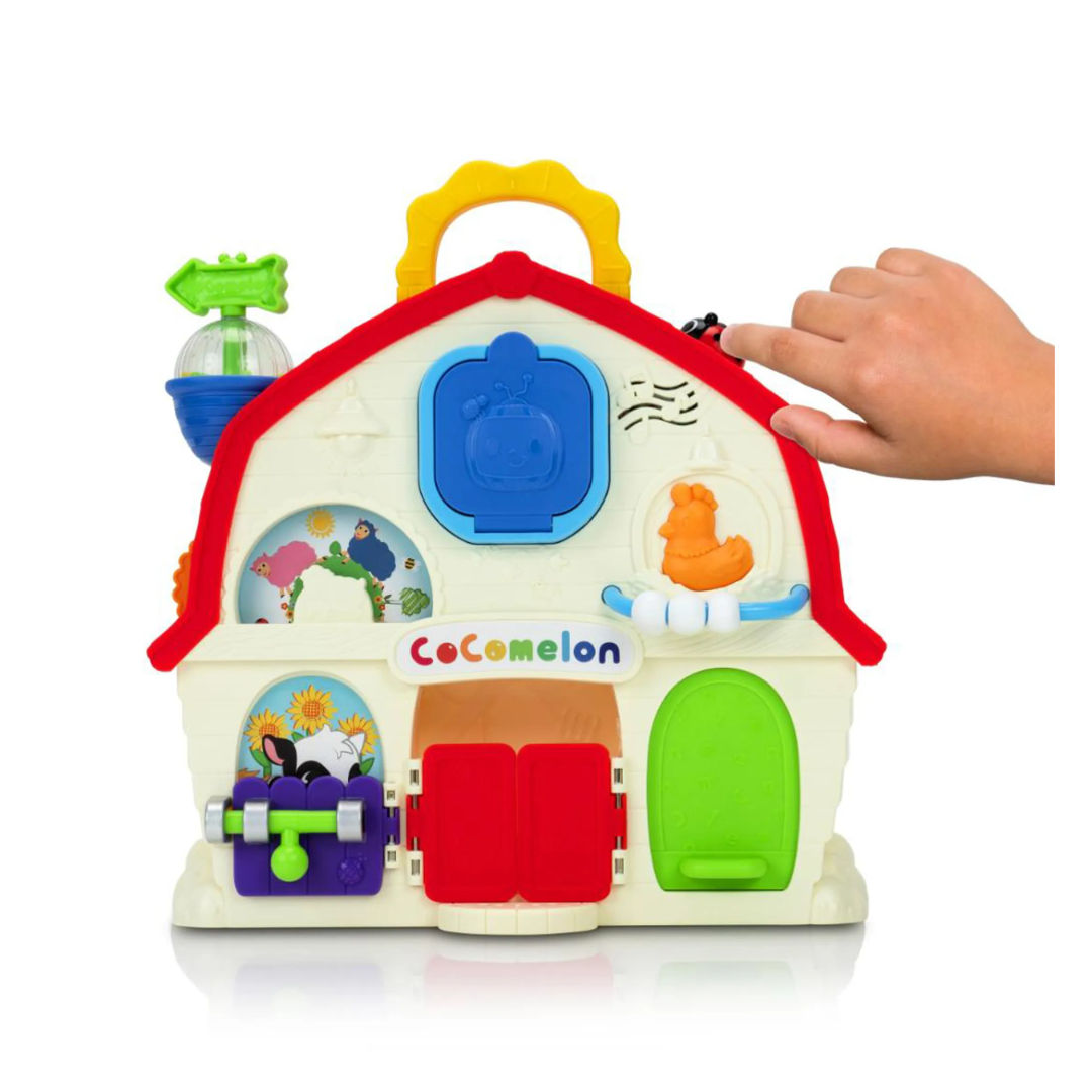 CoComelon JJ's, Musical Barn Playset, 9" On The Go Barn, 8 Sensory Features, 3 Song Clips