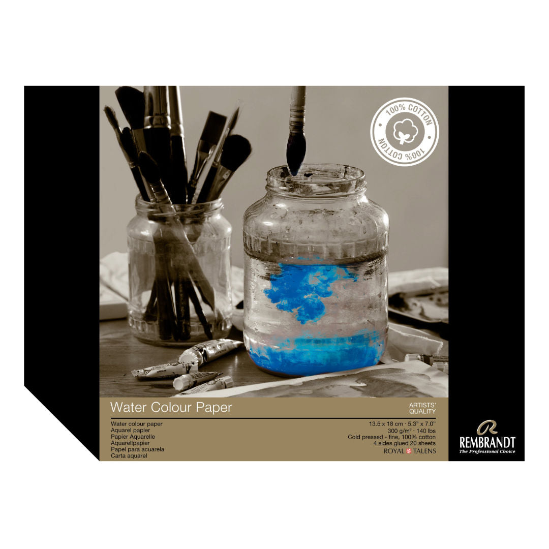 REMBRANDT High Quality Water Color Paper, 20 Sheets, 300Gsm, 24x32cm