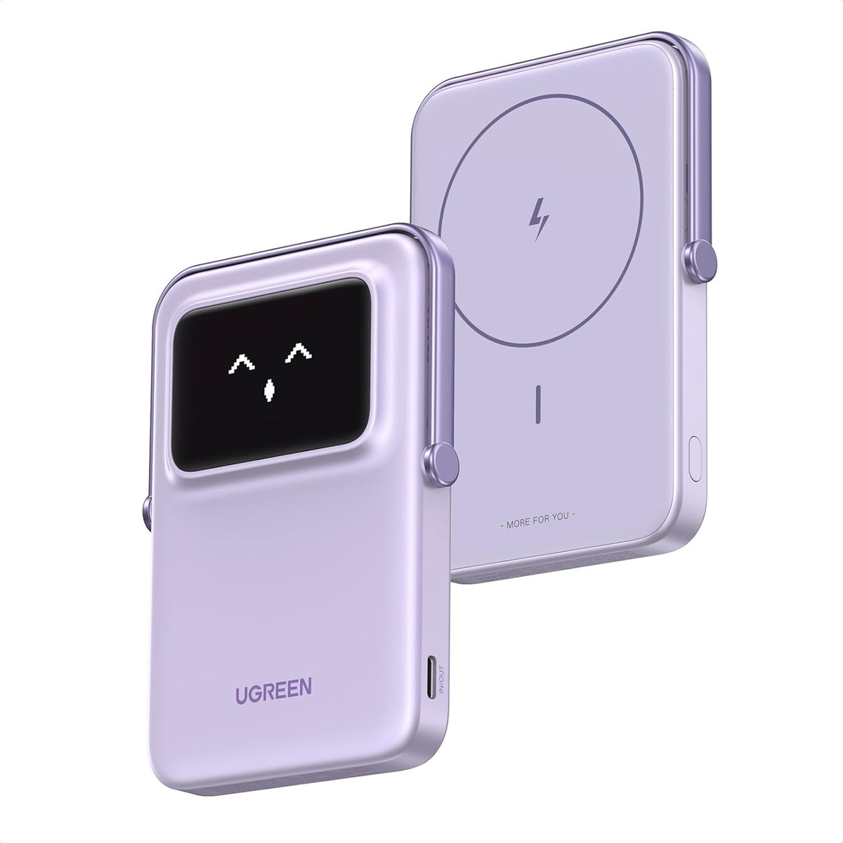UGREEN PB571 Uno 5000mAh Magnetic Wireless Power Bank with Stand and TFT Display