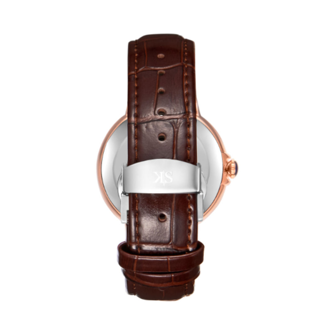 Kenneth Scott Men’s Quartz Analog Watch with Genuine Leather Strap, K23053 Series
