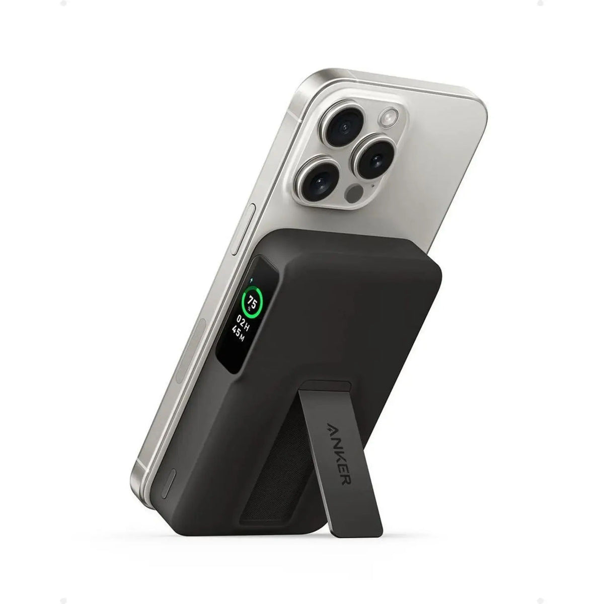 Anker MagGo 10,000mAh Qi2 Power Bank, 15W Wireless Fast Charging, Smart Display, Built-in Stand