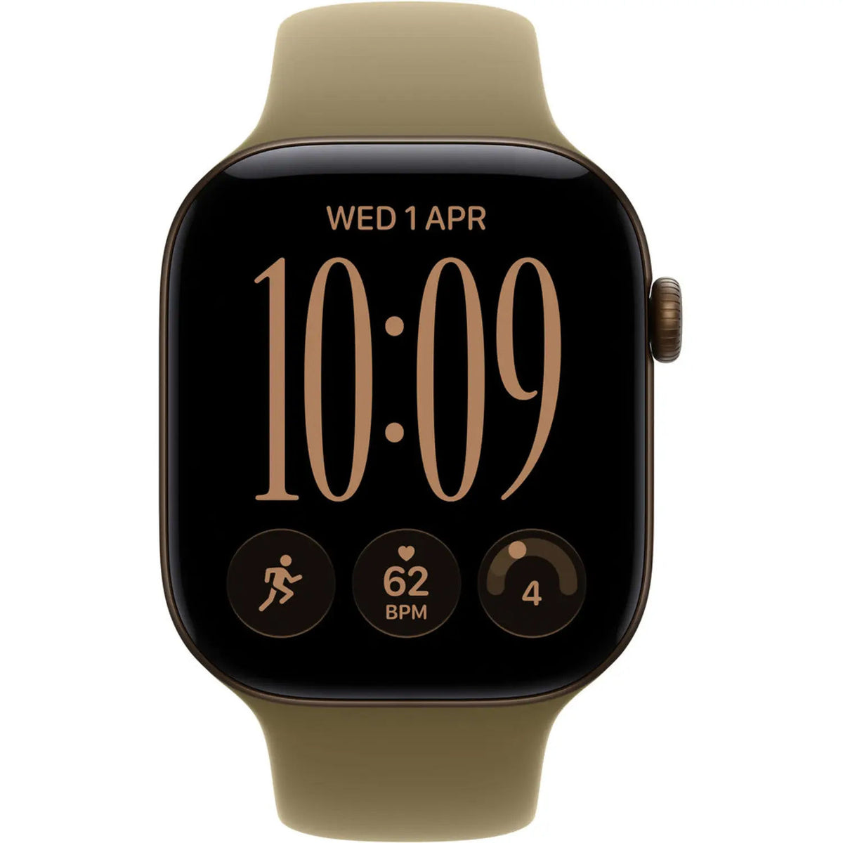 Apple Watch Series 12 GPS, Dark Bronze Aluminum Case with Olive Sport Band