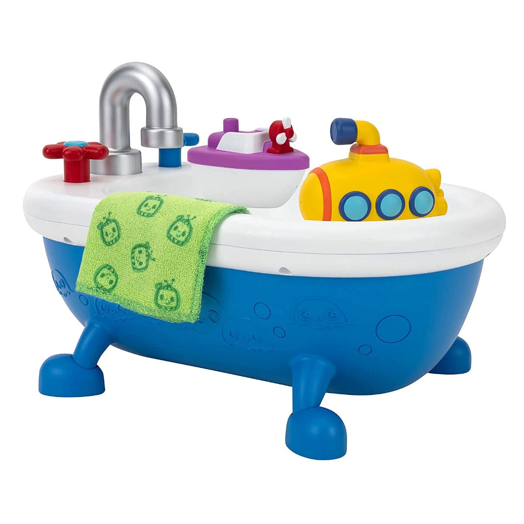 CoComelon MUSICAL BATHTIME PLAYSET, Plays Clips of The ‘Bath Song’, Features 2 Color Change Figures , JJ & Tomtom, 2 Toy Bath Squirters, Cleaning Cloth