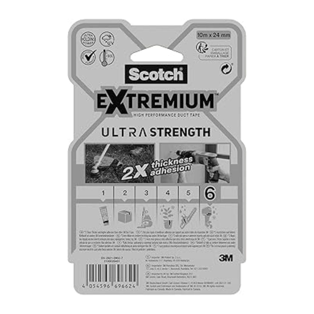 Scotch® Extremium™ Ultra High Performance Duct Tape, 24 mm x 10 m, Heavy-Duty UV & Water-Resistant Repair Tape