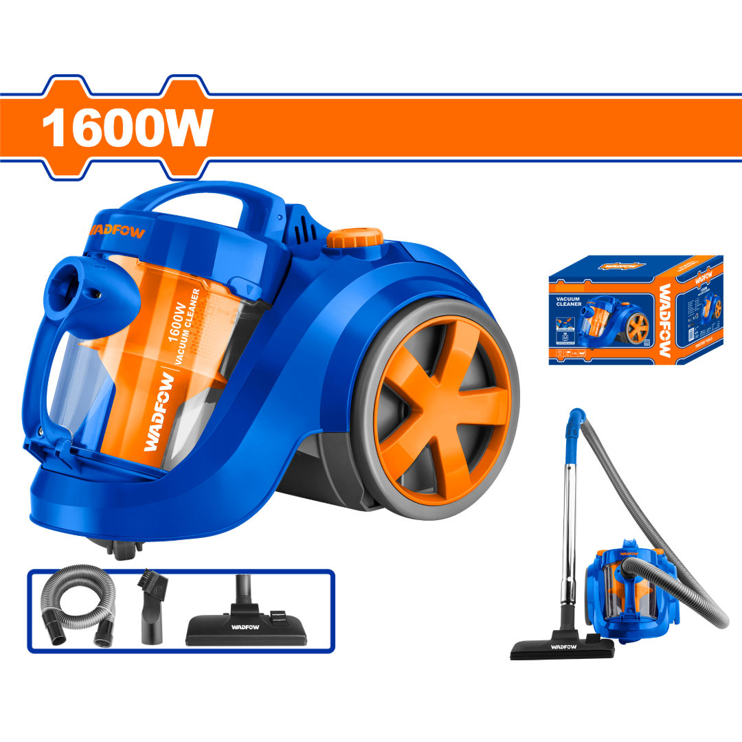 WADFOW 1600W Bagless Vacuum Cleaner, 1.8L, HEPA, Speed Control