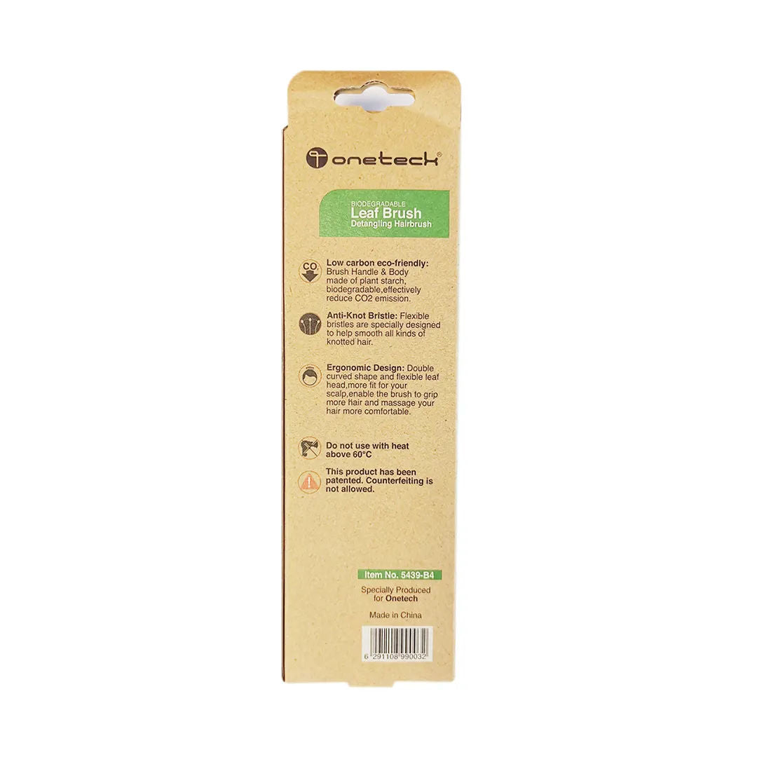onetech Biodegradable Leaf Detangling Hair Brush