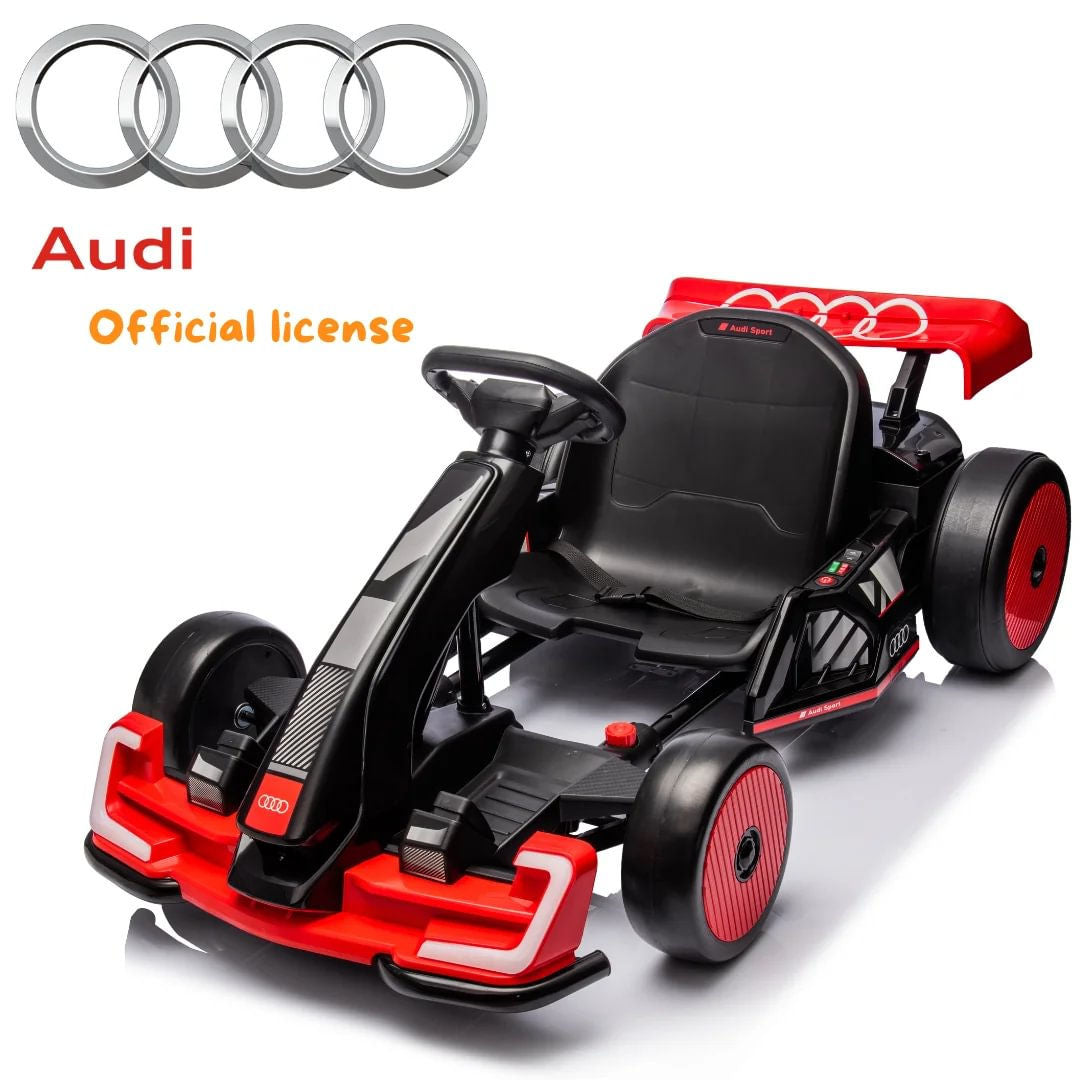 Audi Sport Drifting Ride-On Go Kart, 24V, Red, For Ages 4+ Years to 12+ Years