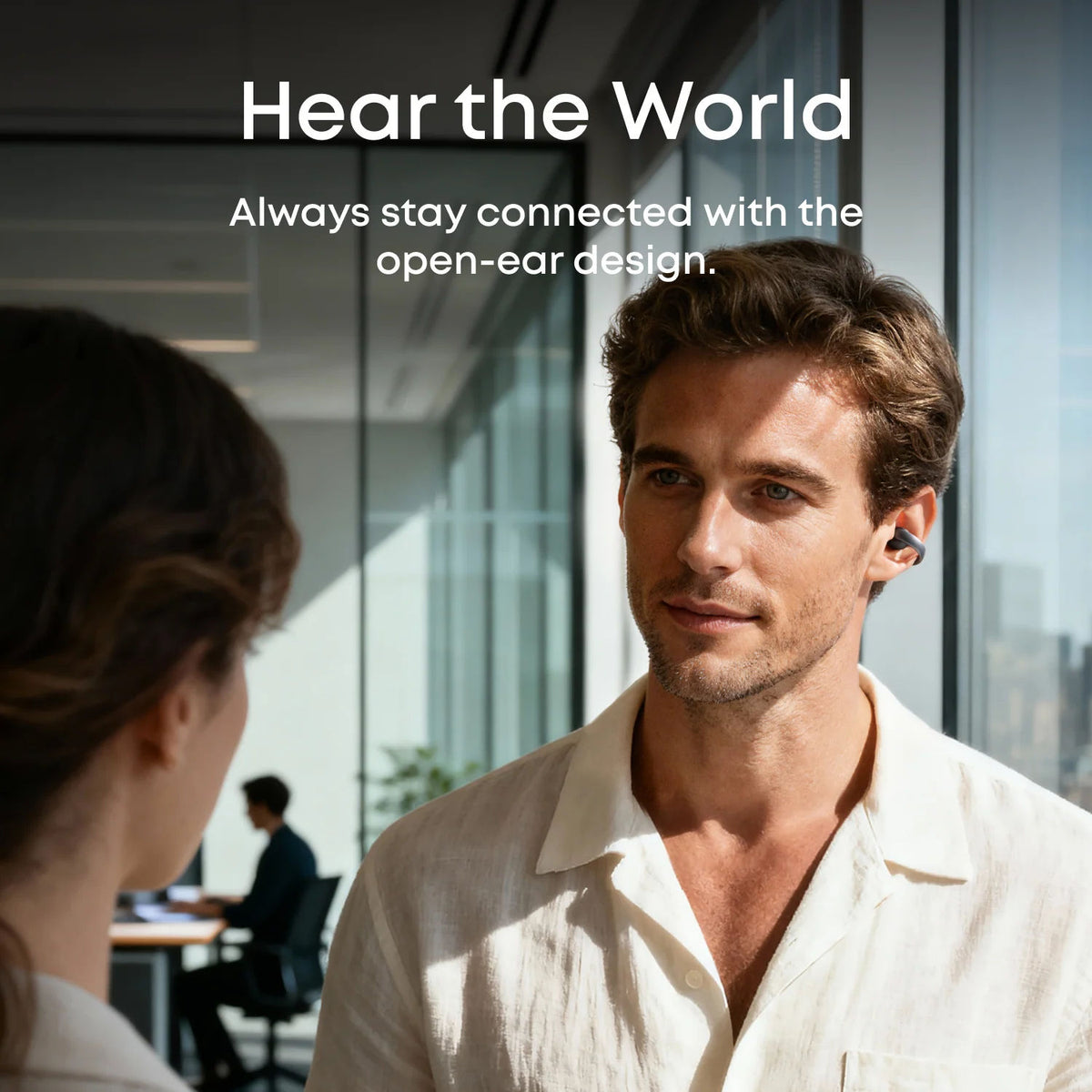Anker Soundcore AeroClip Open-Ear Clip-On Earbuds, AI Calls, IP55, 32H Playtime