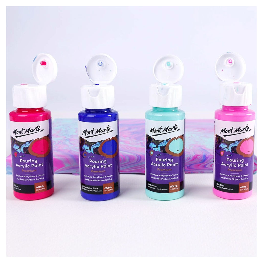 Mont Marte Pouring Acrylic Paint Premium Set, 4x60ml