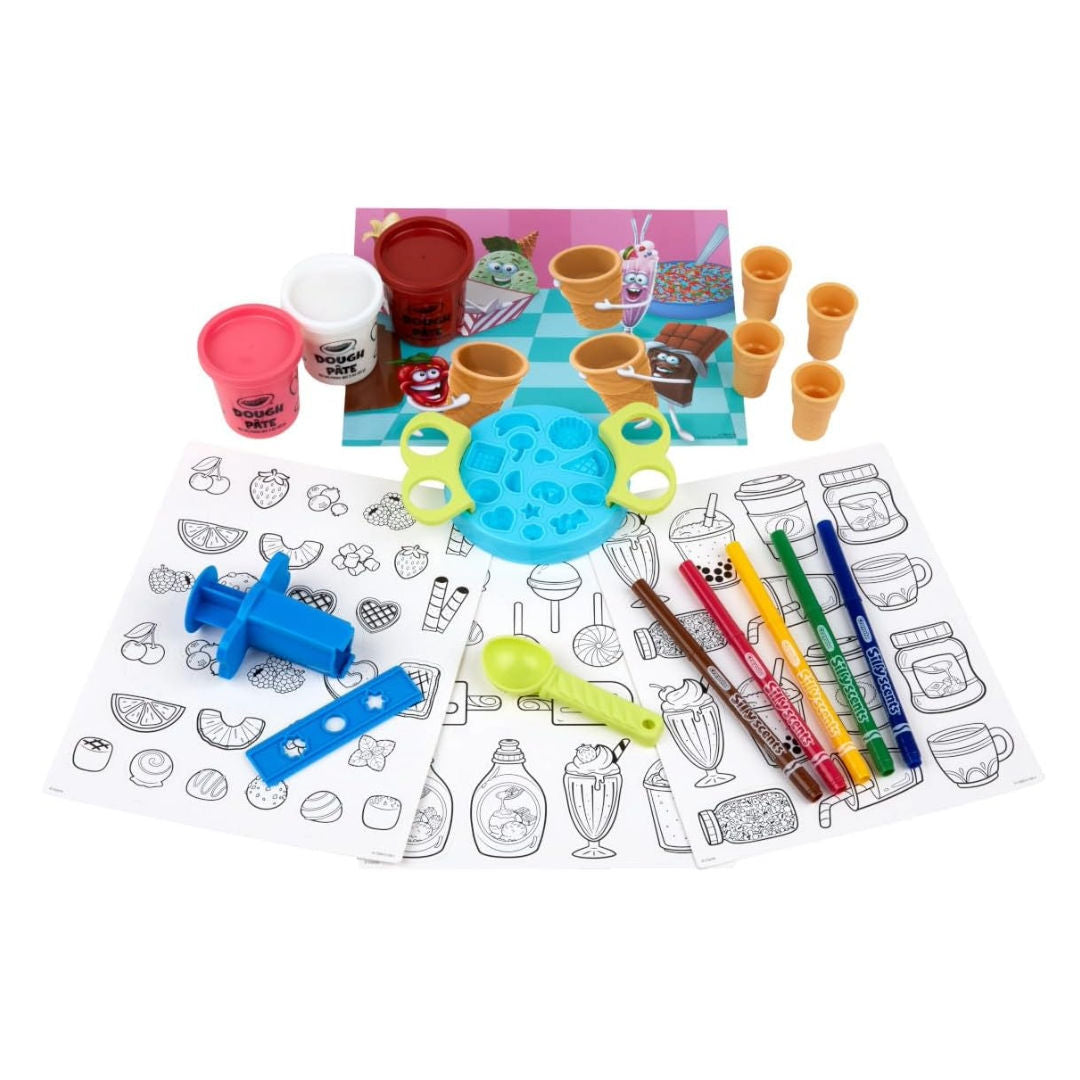 Crayola Silly Scents Ice Cream Parlor Playset, 80+ Pieces, 225gm