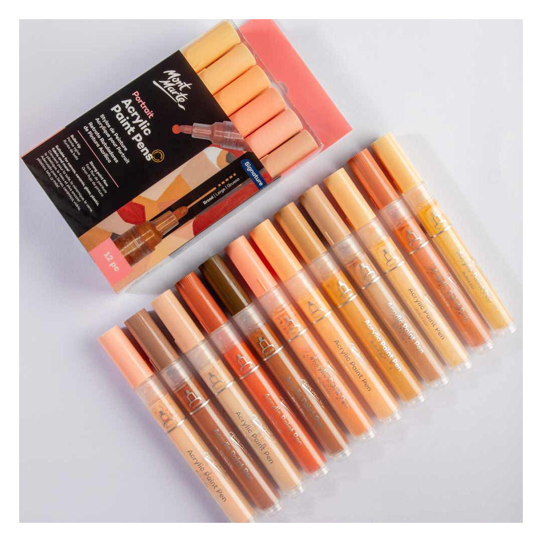 Mont Marte 12-Pieces, Portrait Acrylic Paint Pens, MPN0170 P24-501