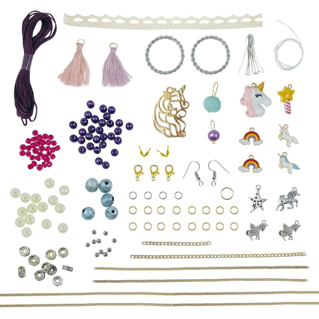 Buki France Be Teens Unicorn Jewelry Art DIY Kit, (59 Pieces)