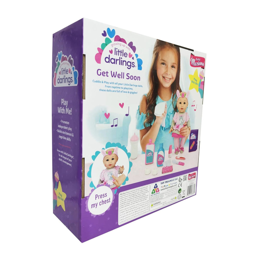 Baby Maziuna Little Darlings Get Well Soon Doll & Playset, 15 Pieces, 2+ Years