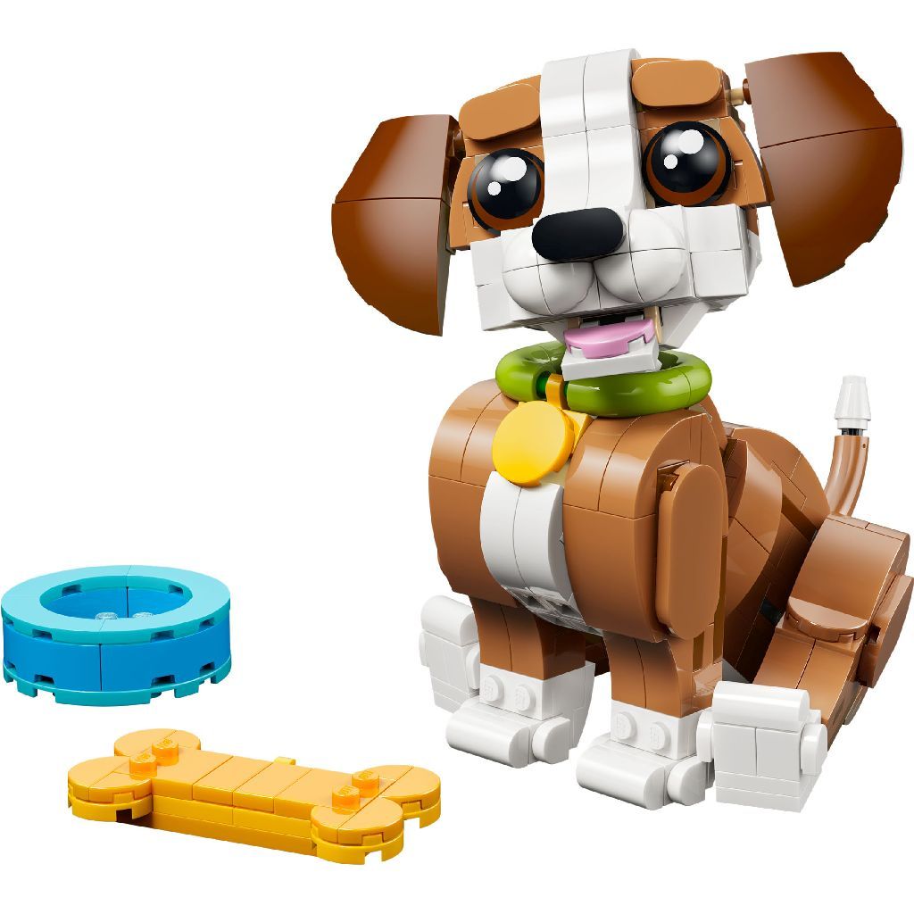 LEGO Creator 3 in 1 Cute Animals: Playful Puppy Dog 31382 Building Toy Set 336 Pieces, For Age 8+ Years