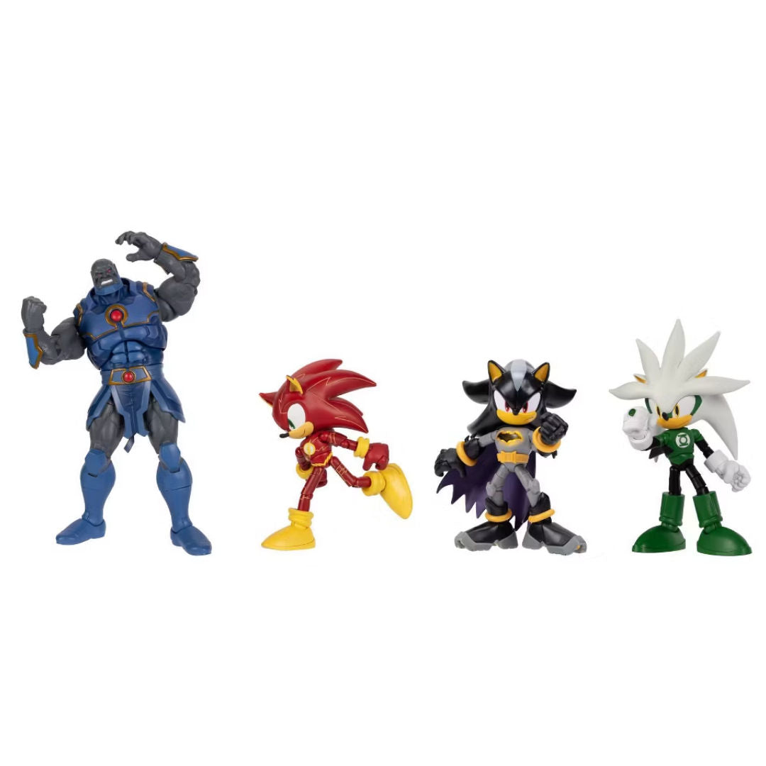 DC x Sonic The Hedgehog Power vs Speed Pack, 12.7cm, Pack of 4, For Age 3+ Years